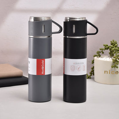 One Cup Three Lid Gift Box Suit 304 Stainless Steel Thermos Cup Portable For Men And Women