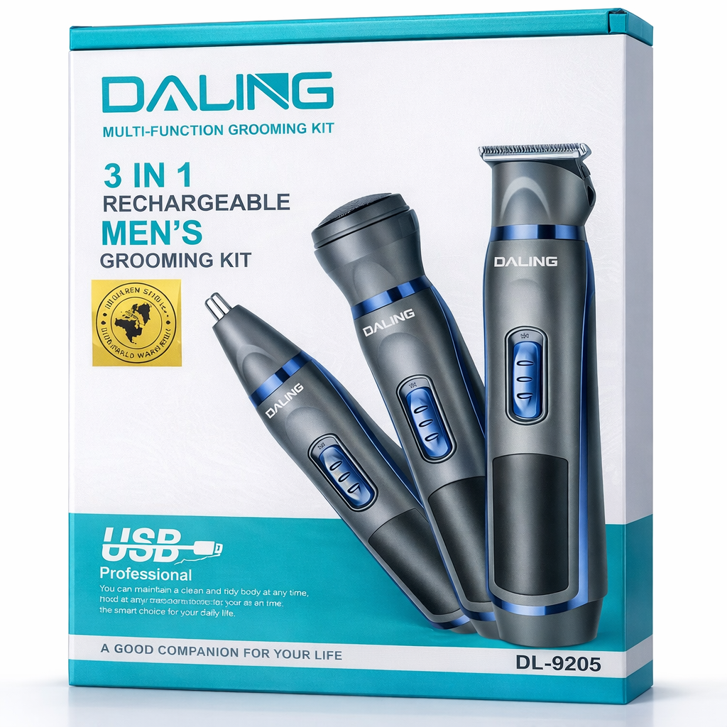 DALING 3-in-1 Rechargeable Men’s Grooming Kit (DL-9205) - Image 2